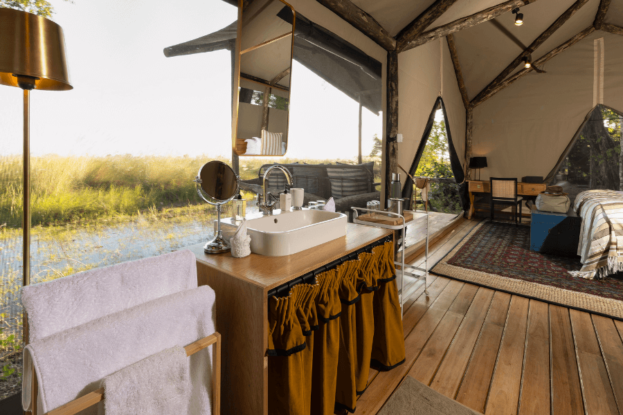 Safari tented accommodation in Botswana