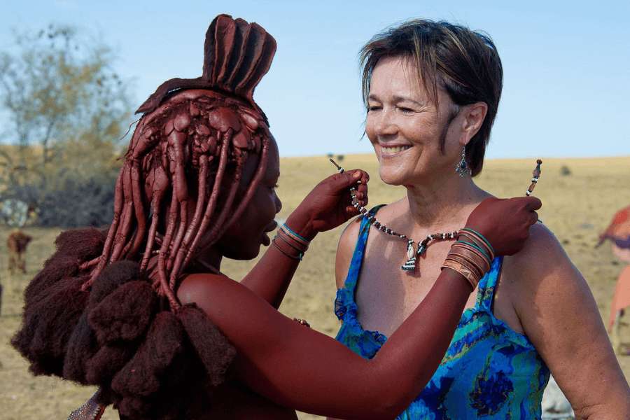 Himba cultural activity in Namibia