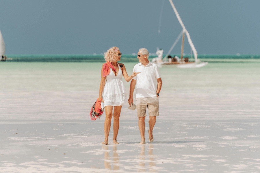 Couple enjoying East Africa safari seasons